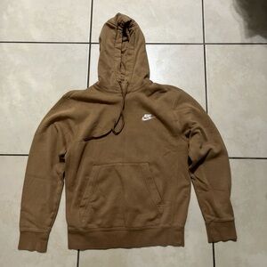 Nike Brown Hoodie with White Swoosh Logo